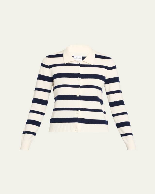Cropped Cashmere Polo Sweater